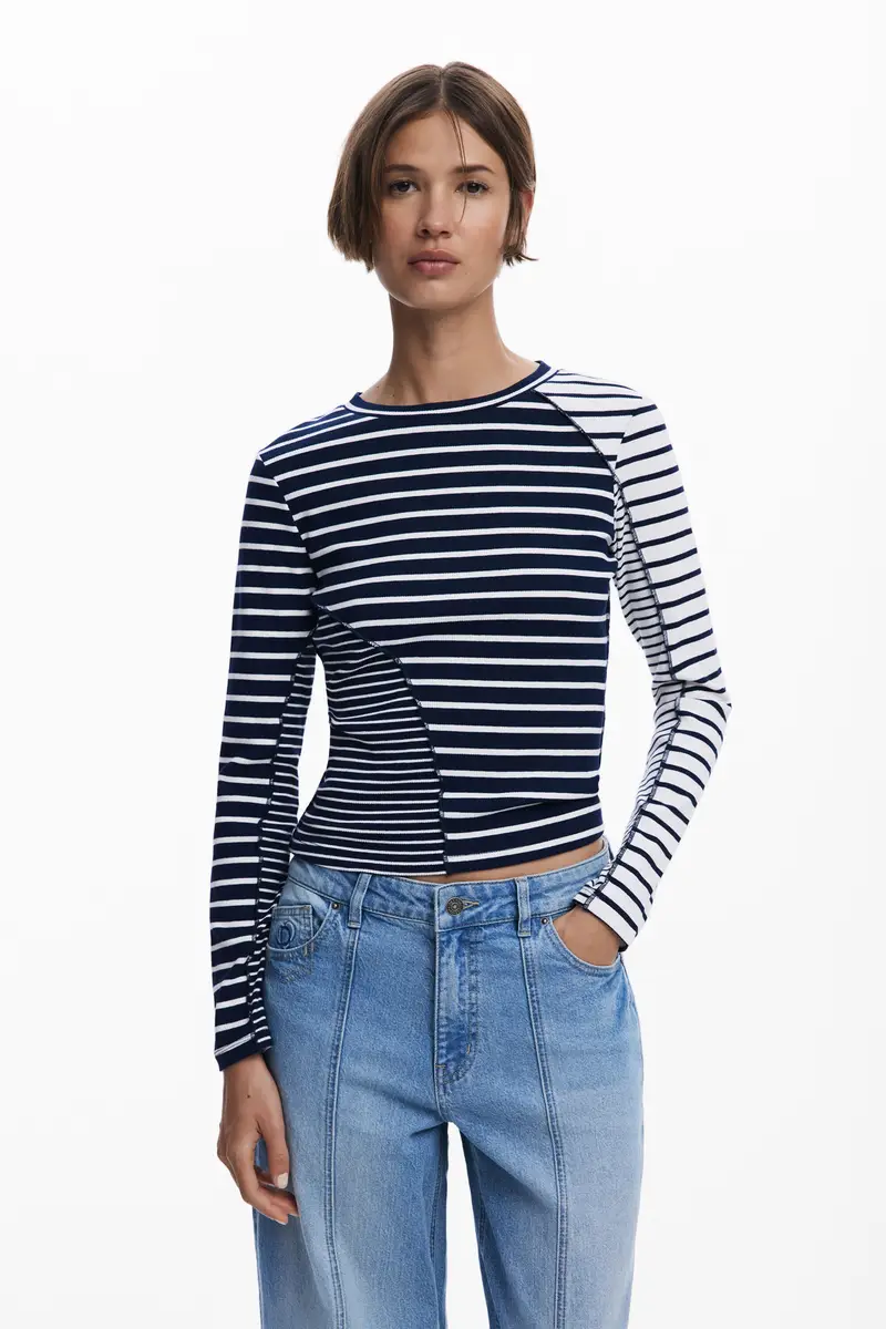 Maglietta a righe combinate