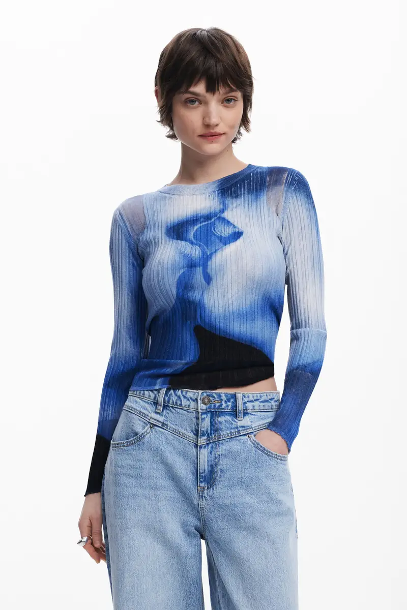 Maglietta bacio a maniche lunghe