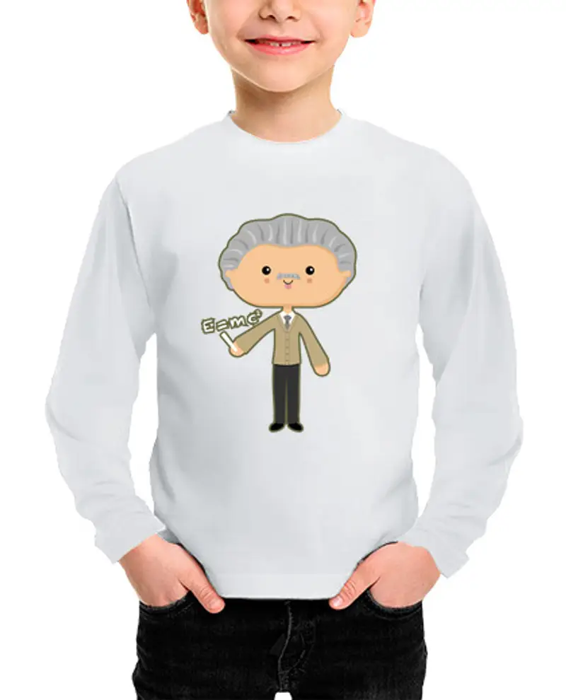 Maglietta bambino manica lunga Albert Einstein