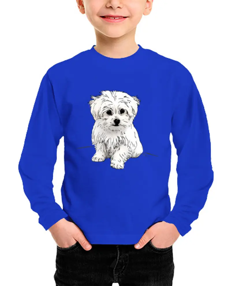 Maglietta bambino manica lunga bichon maltese