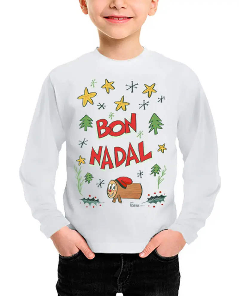Maglietta bambino manica lunga bon nadal bambino