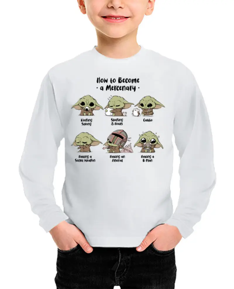 Maglietta bambino manica lunga diventare un mercenario
