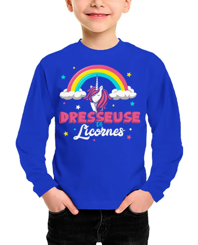Maglietta bambino manica lunga dresseuse de licorne