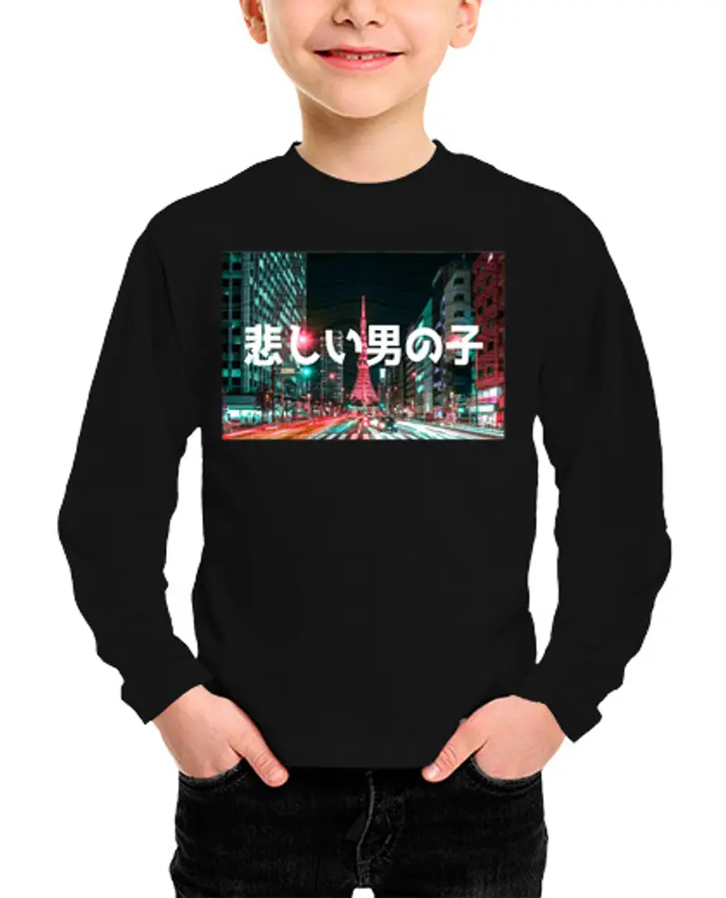 Maglietta bambino manica lunga estetica anime