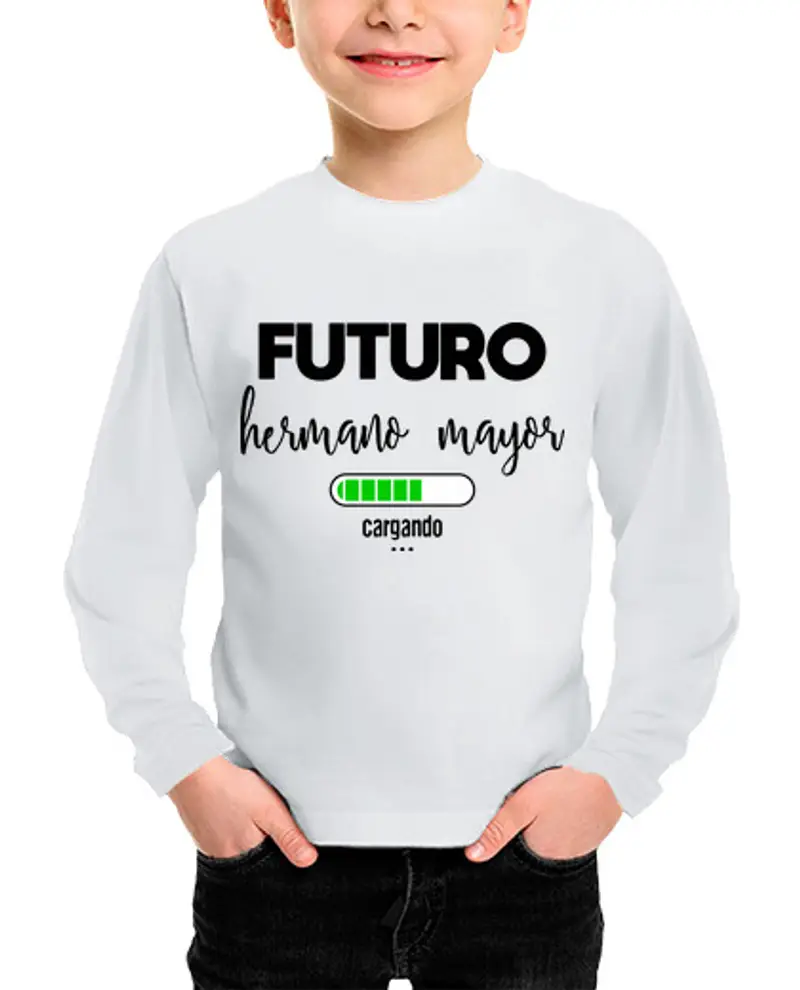 Maglietta bambino manica lunga futuro fratello mayor carico