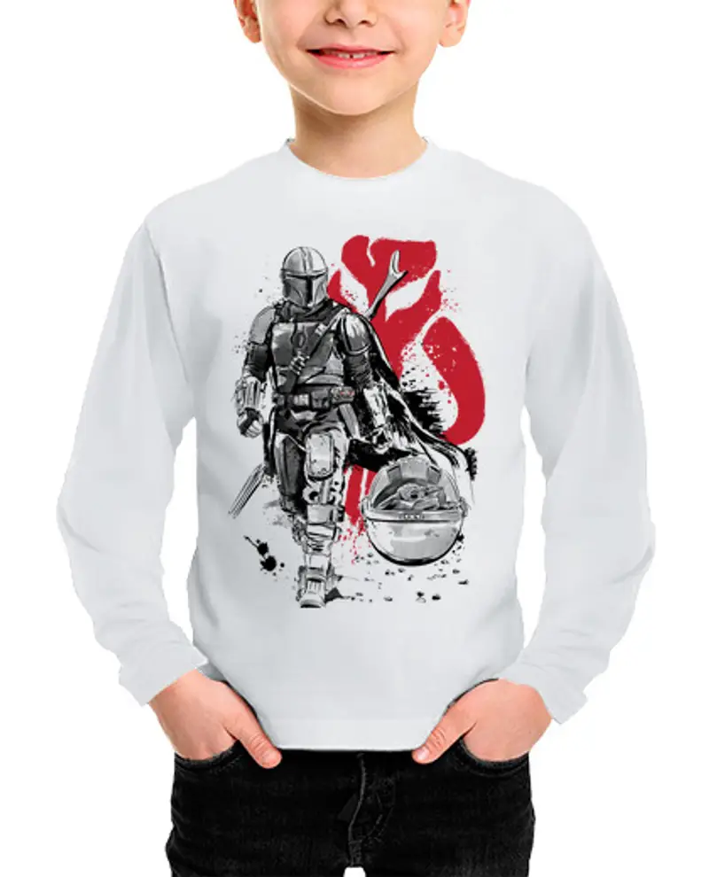 Maglietta bambino manica lunga l one hunter e un cucciolo