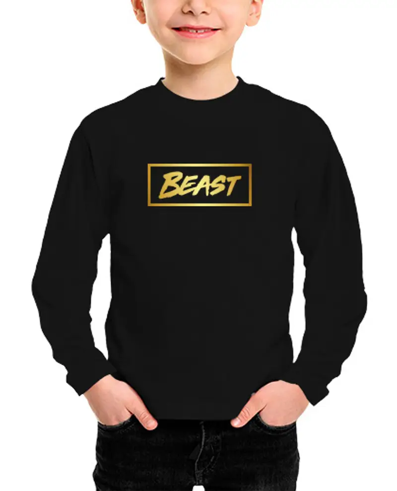 Maglietta bambino manica lunga logoor beast d39oro