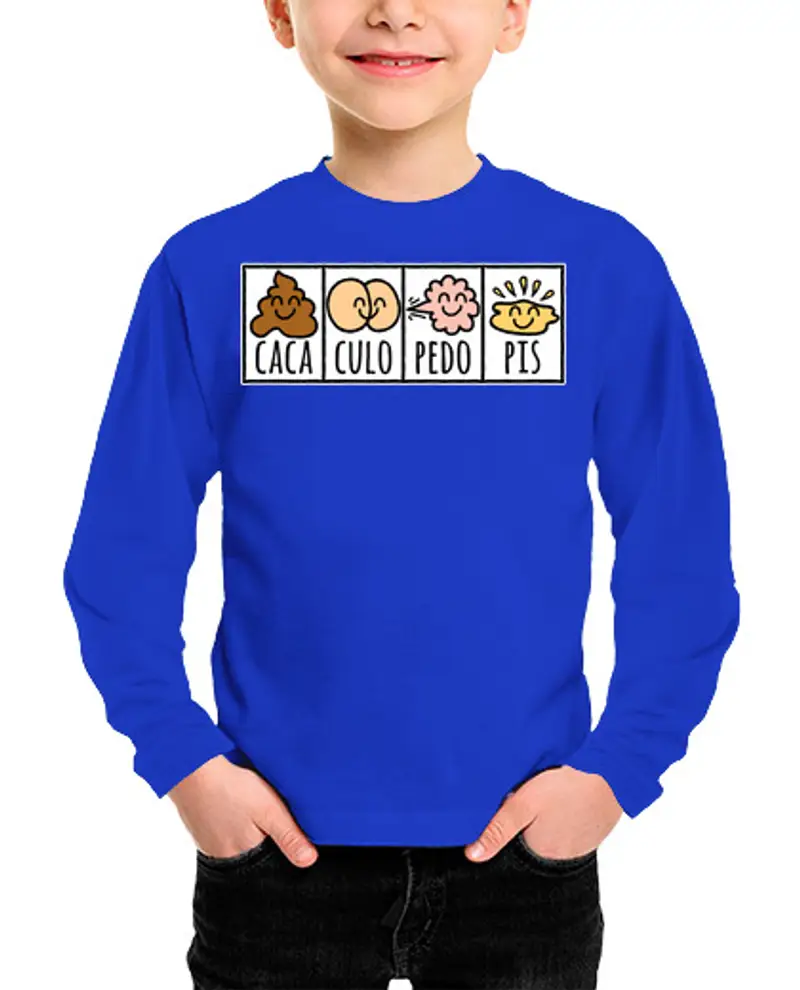 Maglietta bambino manica lunga pedo pedo fart (sfondo scuro)