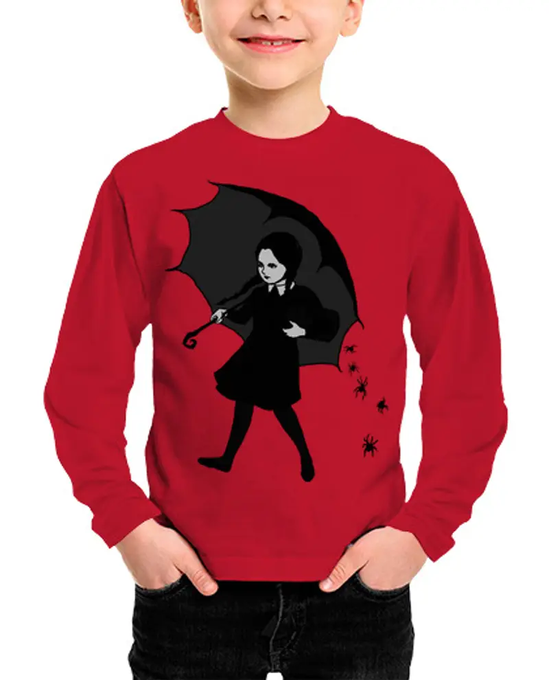 Maglietta bambino manica lunga ragazza spaventosa