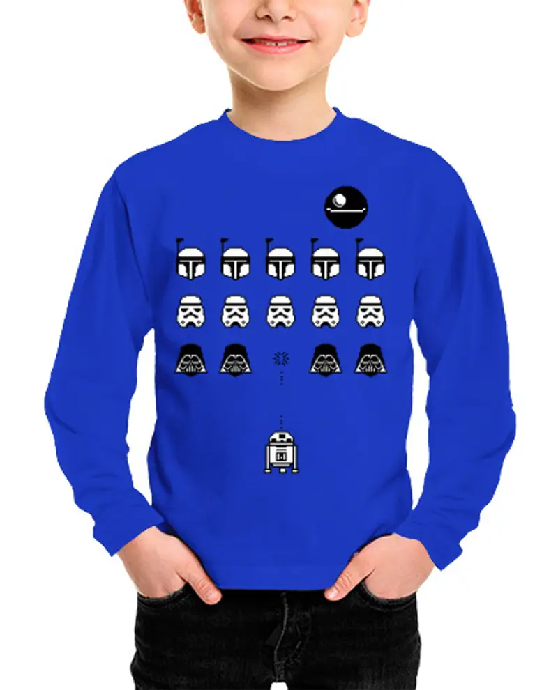 Maglietta bambino manica lunga spazio nei vaders