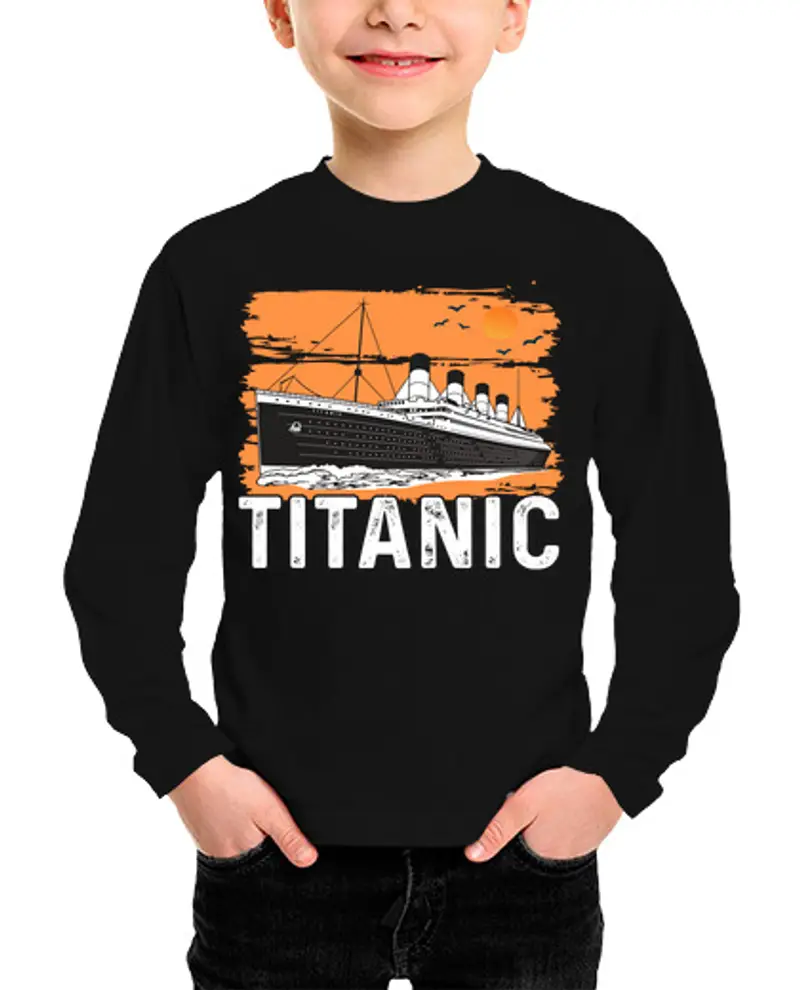Maglietta bambino manica lunga Titanic cool sailboating