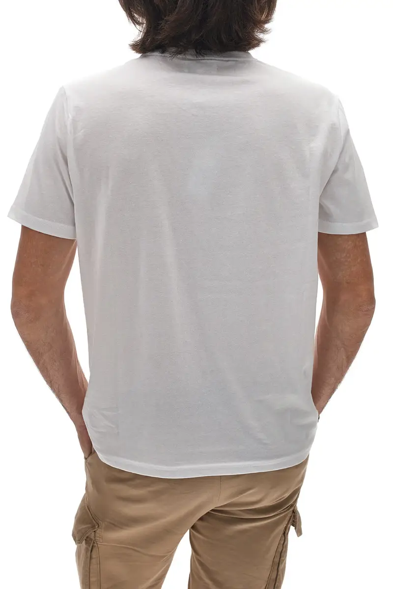 Maglietta bianca scollo a V in cotone basic SEVENOAKS NBY702 miniatura 2