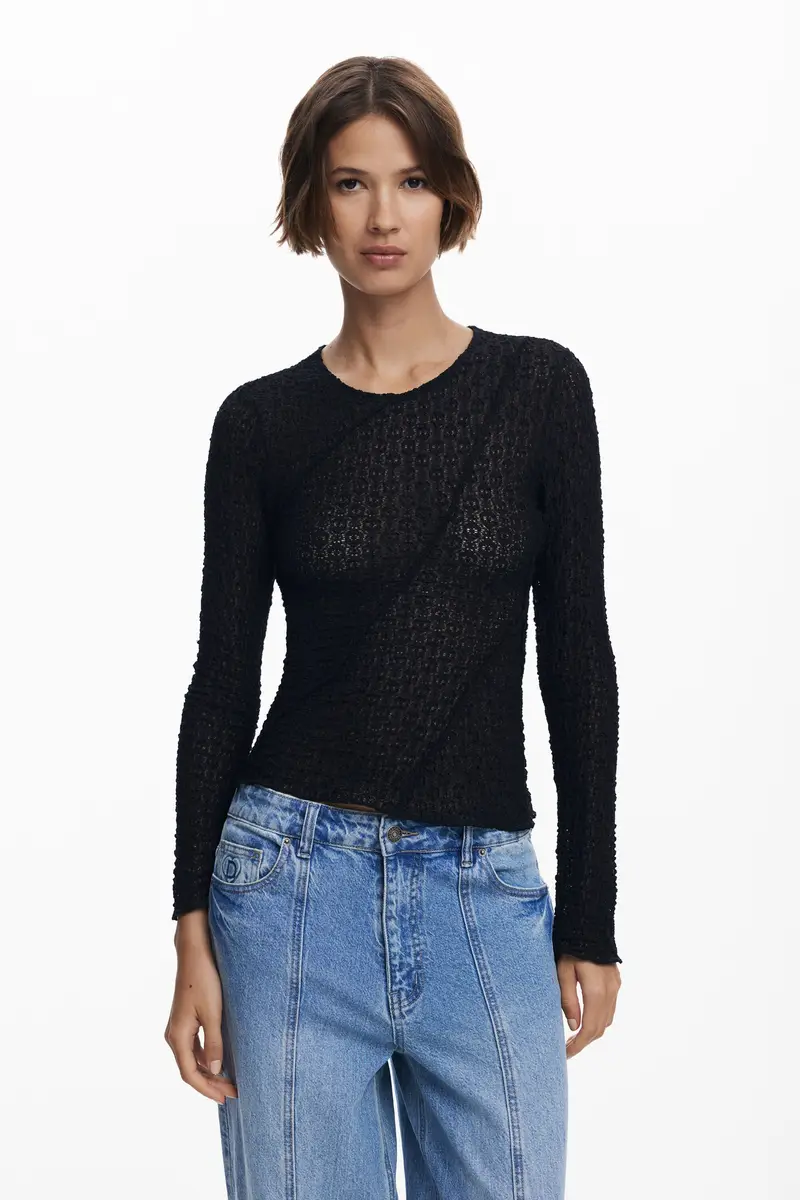 Maglietta con cuciture trasversali