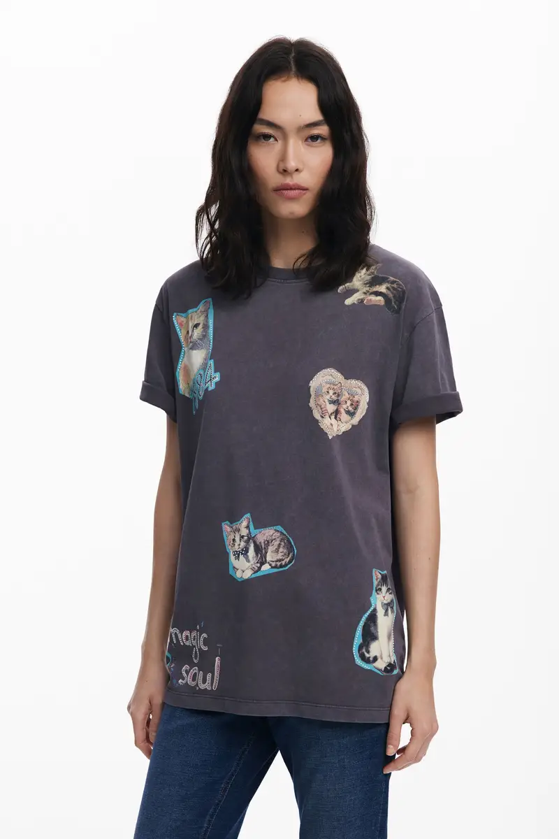 Maglietta di cotone con gatti