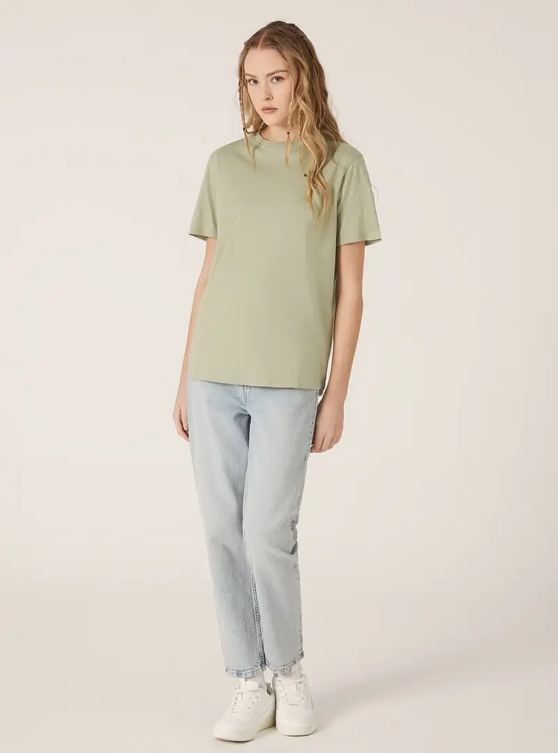 Maglietta girocollo in cotone