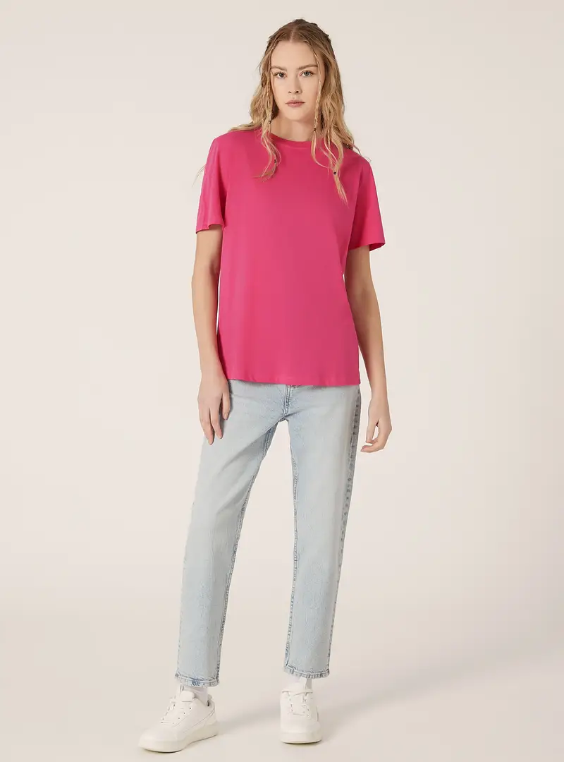 Maglietta girocollo in cotone