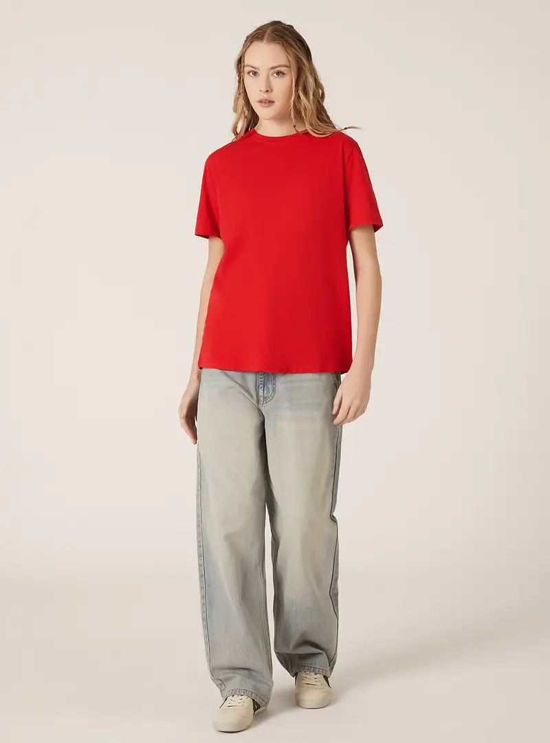 Maglietta girocollo in cotone