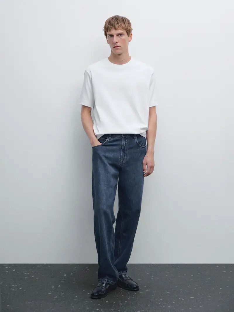 Maglietta In 100% Cotone Mercerizzato - Bianco - S - Massimo Dutti - Maschile