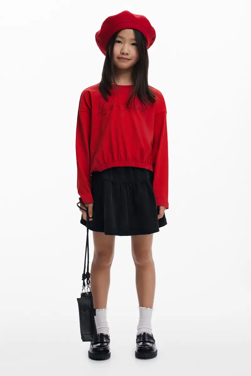 Maglietta semplice logo strass