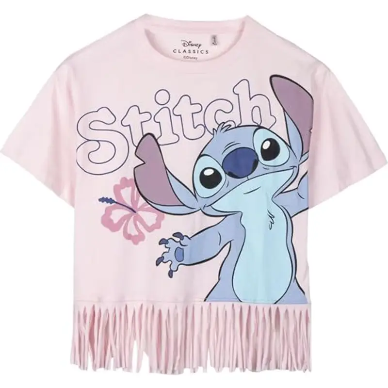 Maglietta Stitch per bambini - Rosa - Taglia 10 anni - Maglietta a maniche corte - Realizzata in 100% cotone 145 g/m² -