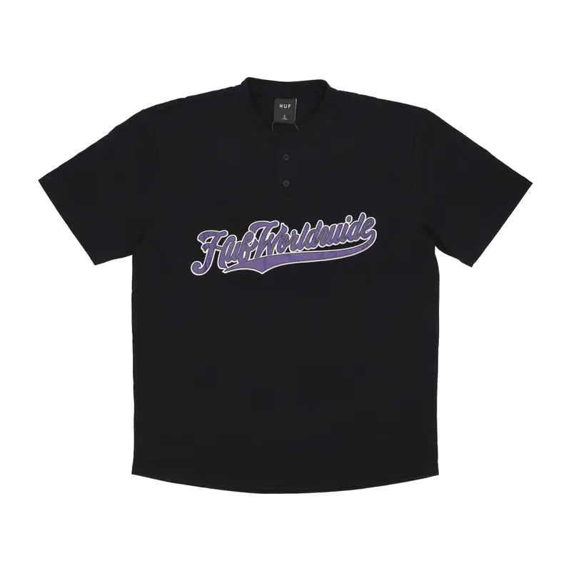 Maglietta Uomo Harlan Baseball Henley Black