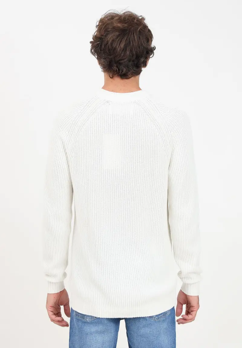 Maglioncino girocollo bianco da uomo con monogram CK miniatura 2