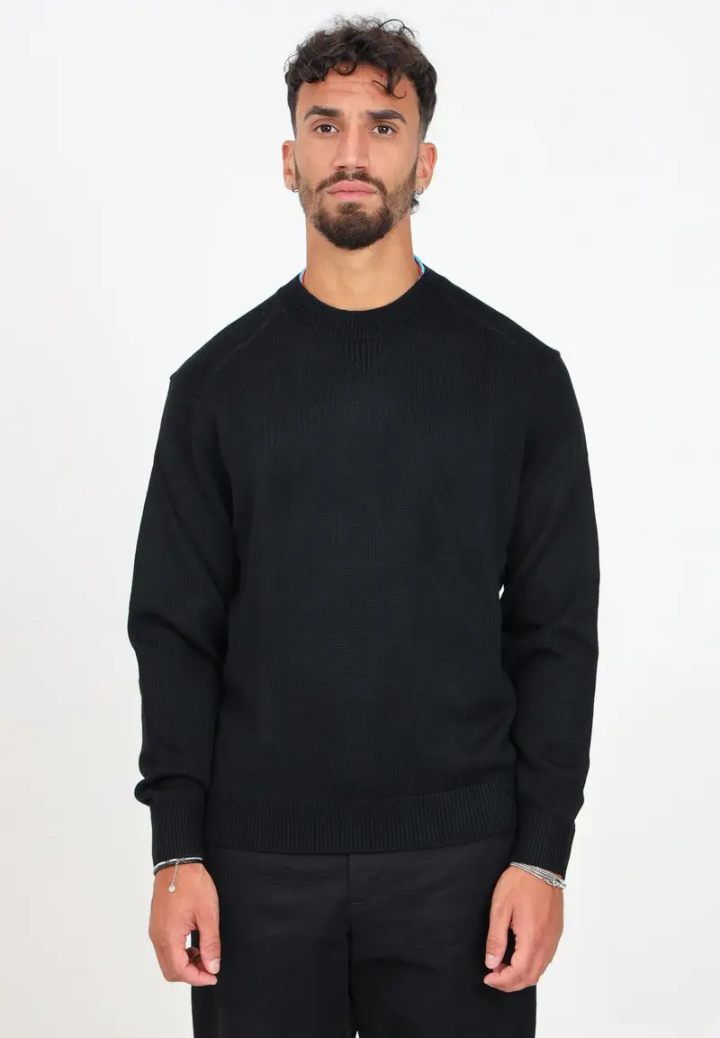 Maglioncino girocollo nero da uomo
