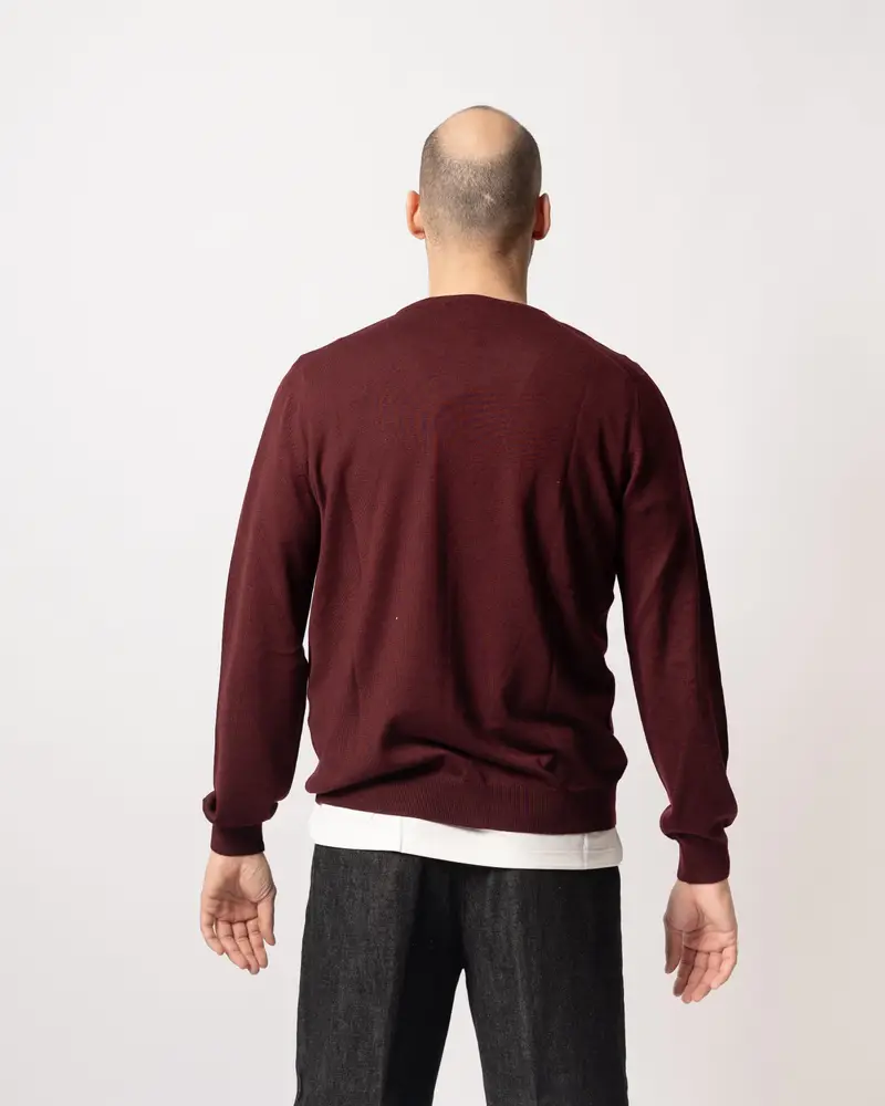 Maglioncino Lana merinos Bordeaux miniatura 2