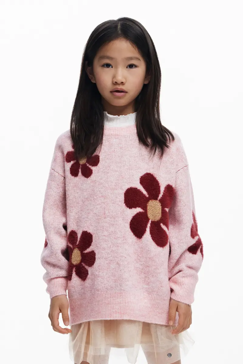 Maglione a fiori grandi