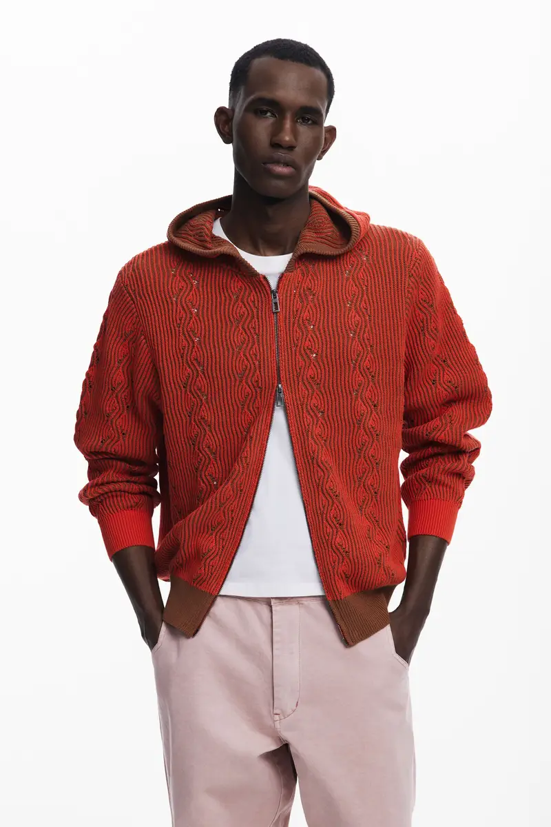 Maglione a maglia con cerniera