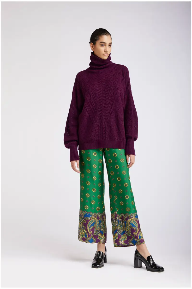 maglione collo alto mistoalpaca vinaccia