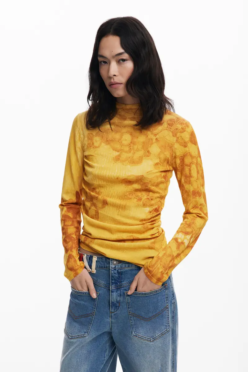 Maglione leggero lungo ad acquerello