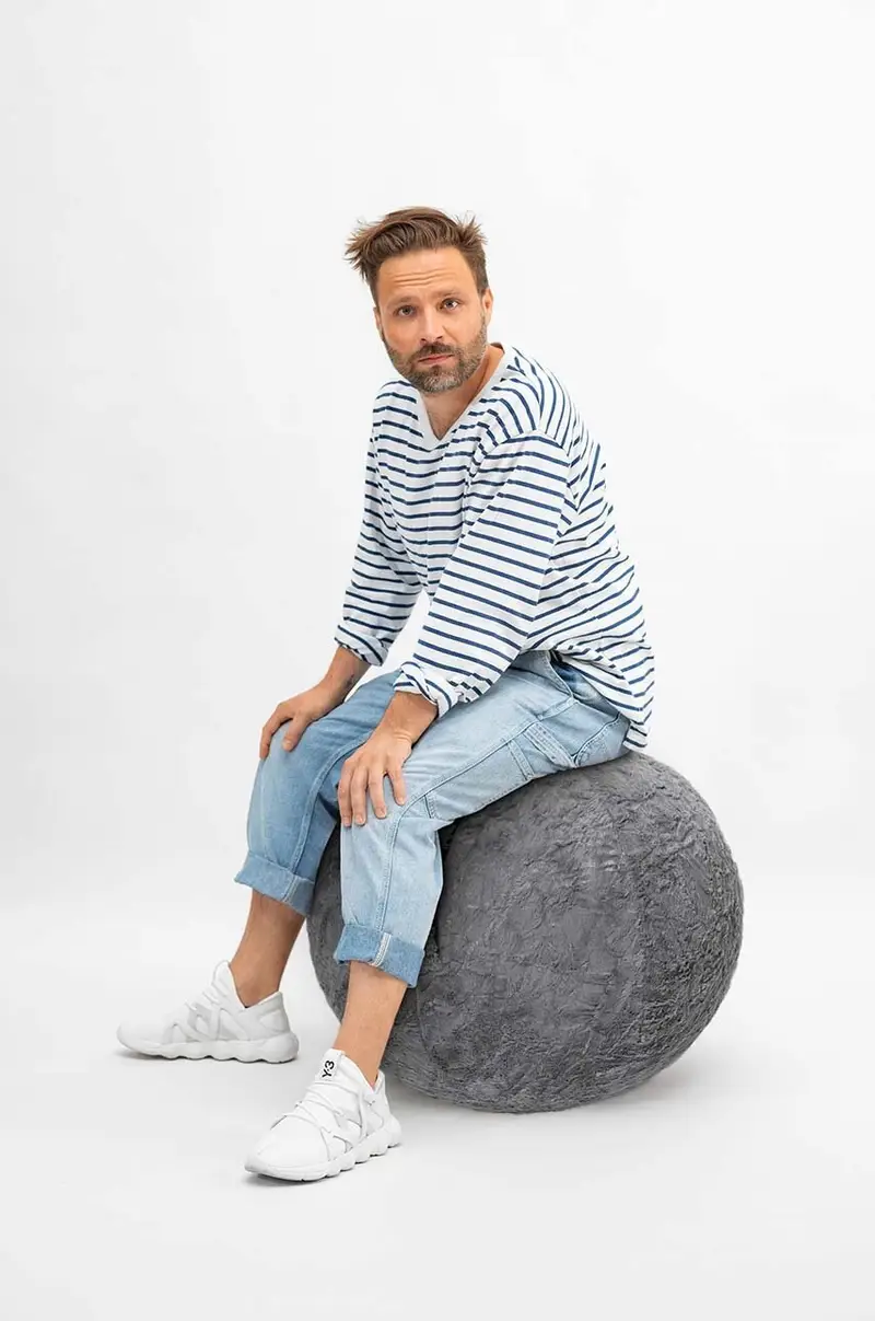 palla fitness Fluffy Sitting Ball Grigio miniatura 5