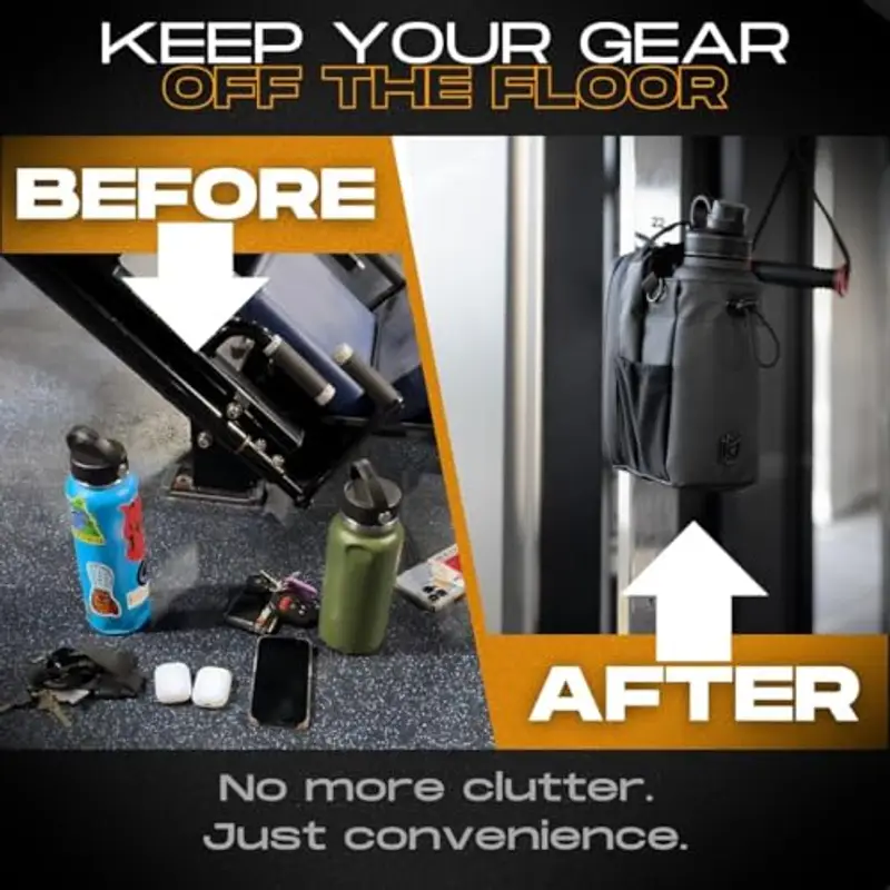 Magnetic Bag Company - Portabottiglie per uomo e donna | Borsa sportiva per viaggi, lavoro e sport | Tenere gli oggetti fuori dal pavimento sporco con fissaggio magnetico, nero, 9.7 x 4.4 x 5.8, Borsa miniatura 3