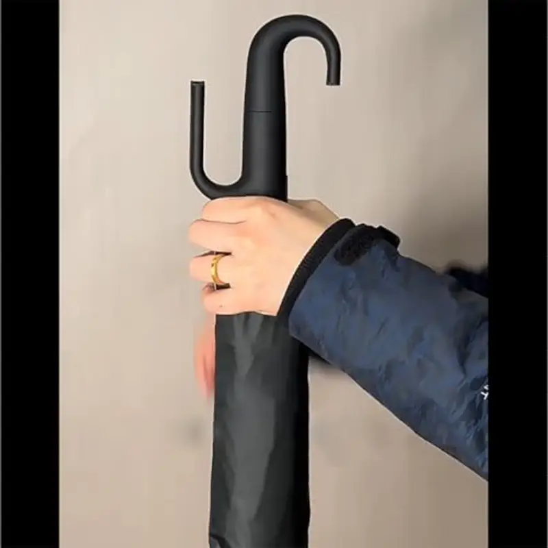 Maibar Ombrello antivento resistente 24 stecche impermeabile ombrello pieghevole da viaggio ombrello antivento ombrello antivento per uomini e donne, C-nero, large, Classico miniatura 2