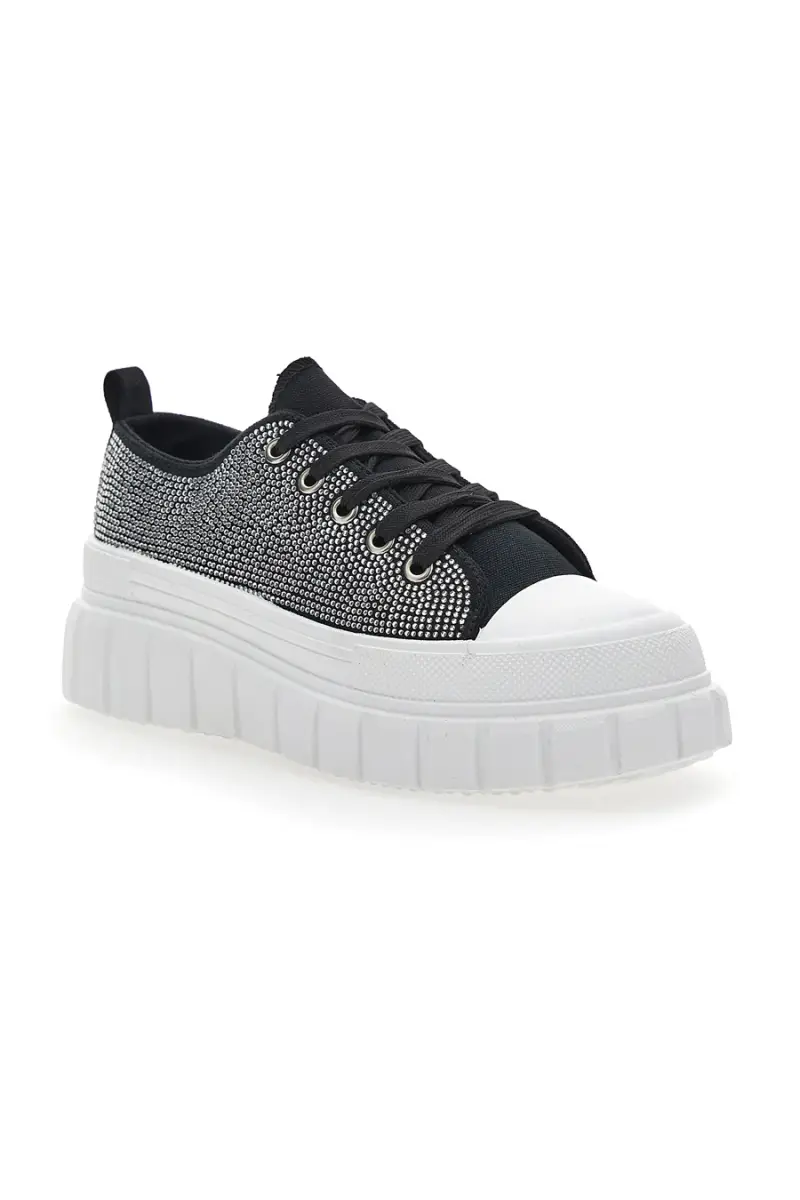 Sneakers Flatform 268603 Nere con Strass [NERO] miniatura 2