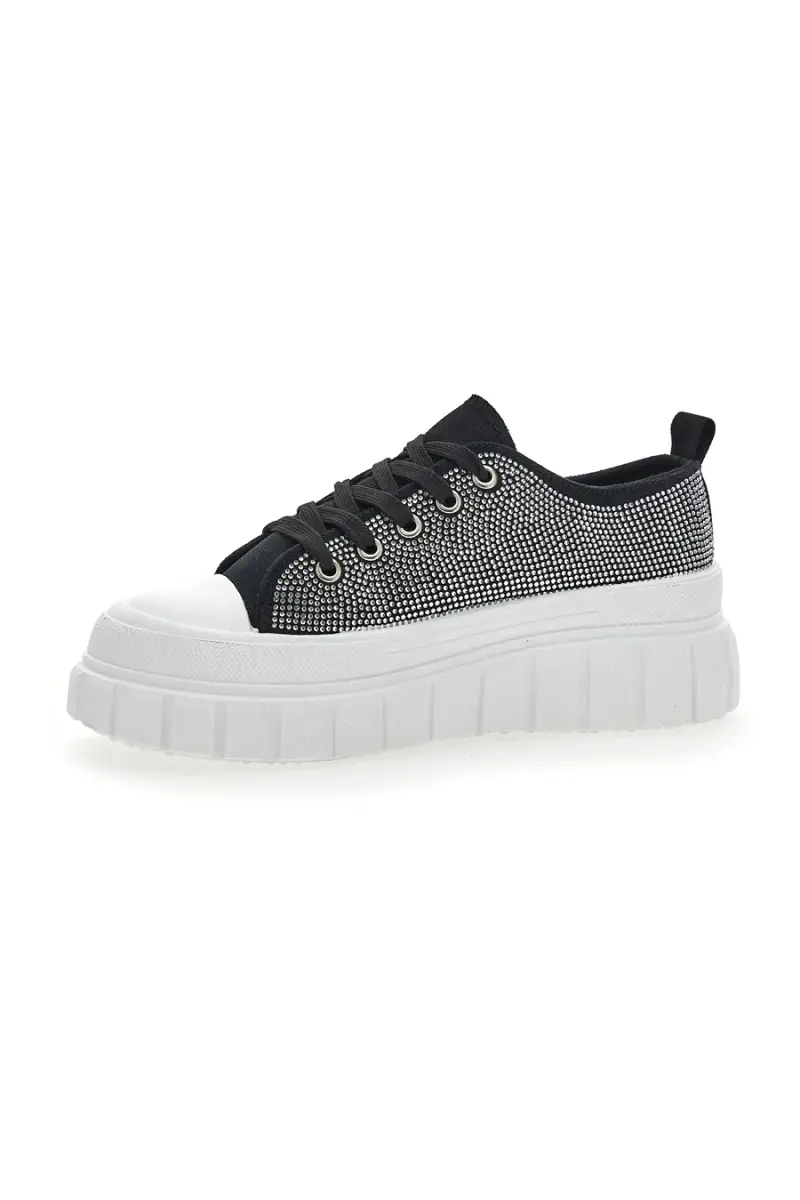 Sneakers Flatform 268603 Nere con Strass [NERO] miniatura 3