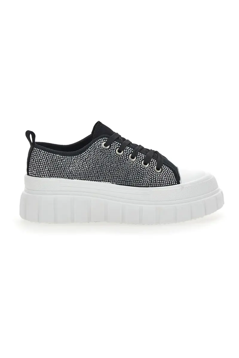 Sneakers Flatform 268603 Nere con Strass [NERO]