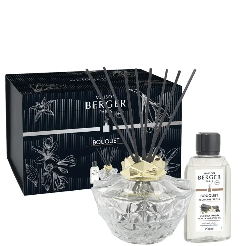Bouquet Parfumé Cofanetto Bouquet KALI Trasparente - Splendeur Vanillée - Diffusori di profumo
