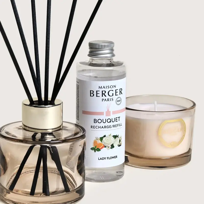 Bouquet Parfumé Cofanetto Eternity - Duo Mini Bouquet e Bougie Lady Flower - - Candele profumate, Diffusori di profumo miniatura 2