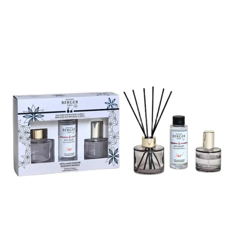 Bouquet Parfumé Cofanetto ROSALIE Duo Mini Bouquet e Spray - Pétillance Exquise - Diffusori di profumo,Profumo casa