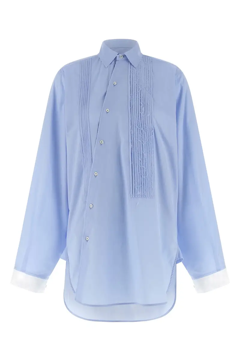 Camicia Crazy Smoking Plissée Azzurro