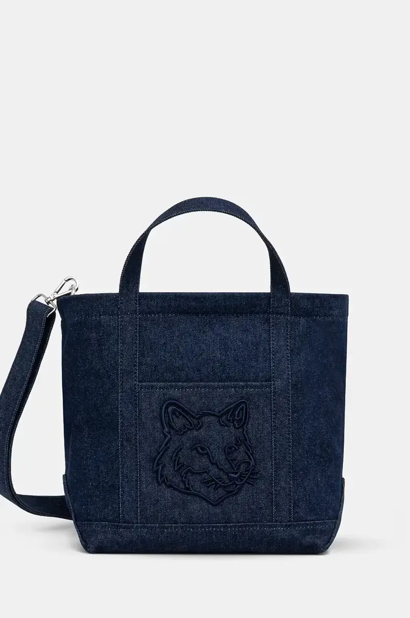 borsa Fox Head Small Tote colore blu navy LW05103WD4020