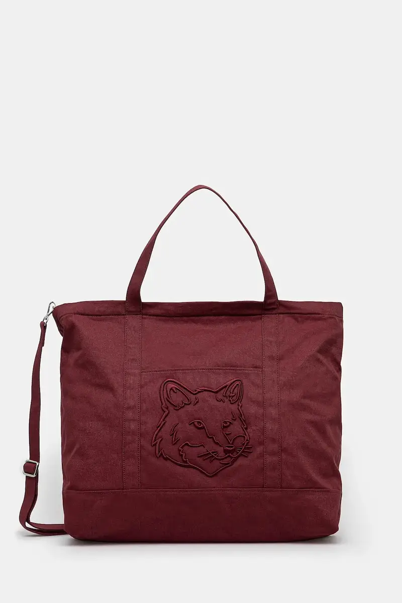 borsa in cotone Fox Head Xl Tote colore granata LW05105WW0107
