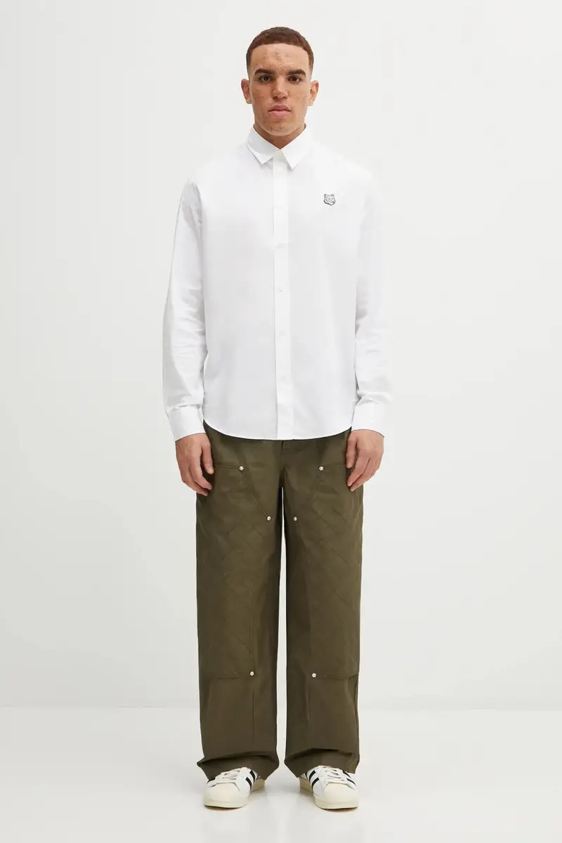 camicia in cotone Bold Fox Head Casual uomo colore bianco MM00412WC0026 miniatura 4