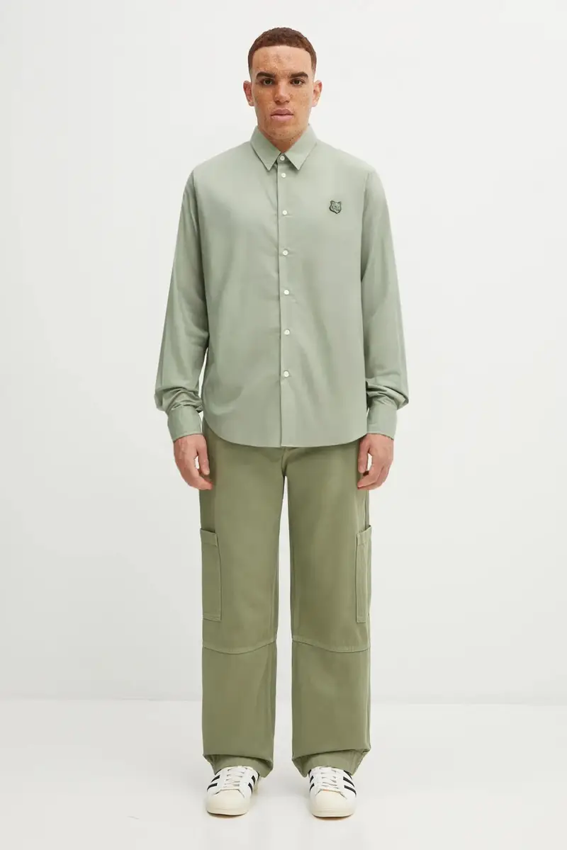 camicia in cotone Bold Fox Head Relaxed uomo colore verde MM00403WC5042 miniatura 5