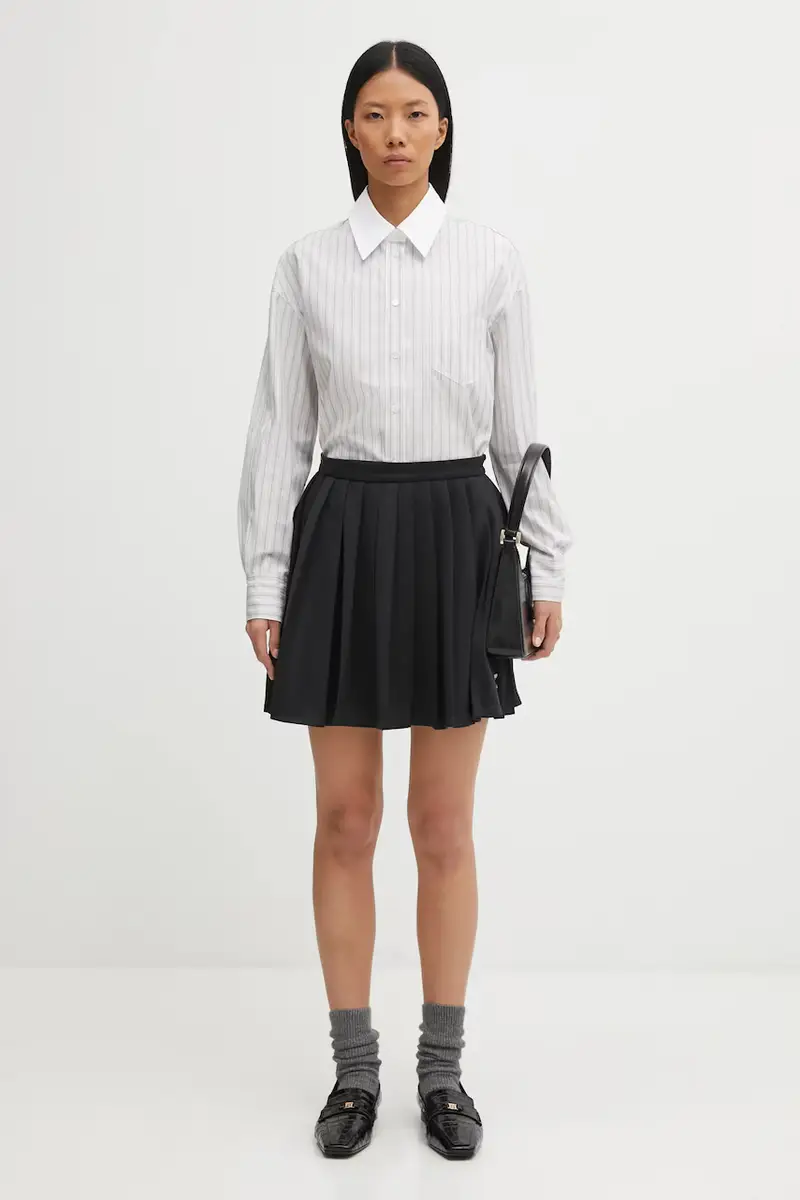 camicia in cotone Handwriting Boyfriend donna colore grigio PW00416WC5063 miniatura 5