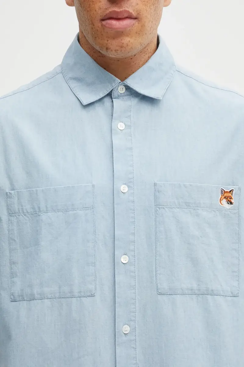 camicia in cotone Relaxed Short Sleeve uomo colore blu OM00424WC5006 miniatura 4