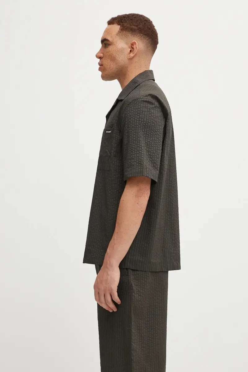 camicia Resort uomo colore verde OM00421WC5032 miniatura 2