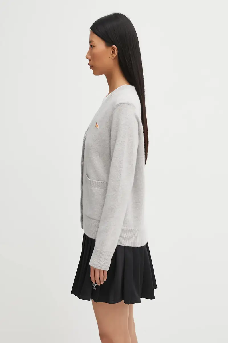 Maison Kitsune Cardigan Donna Grigio 3484378 miniatura 2